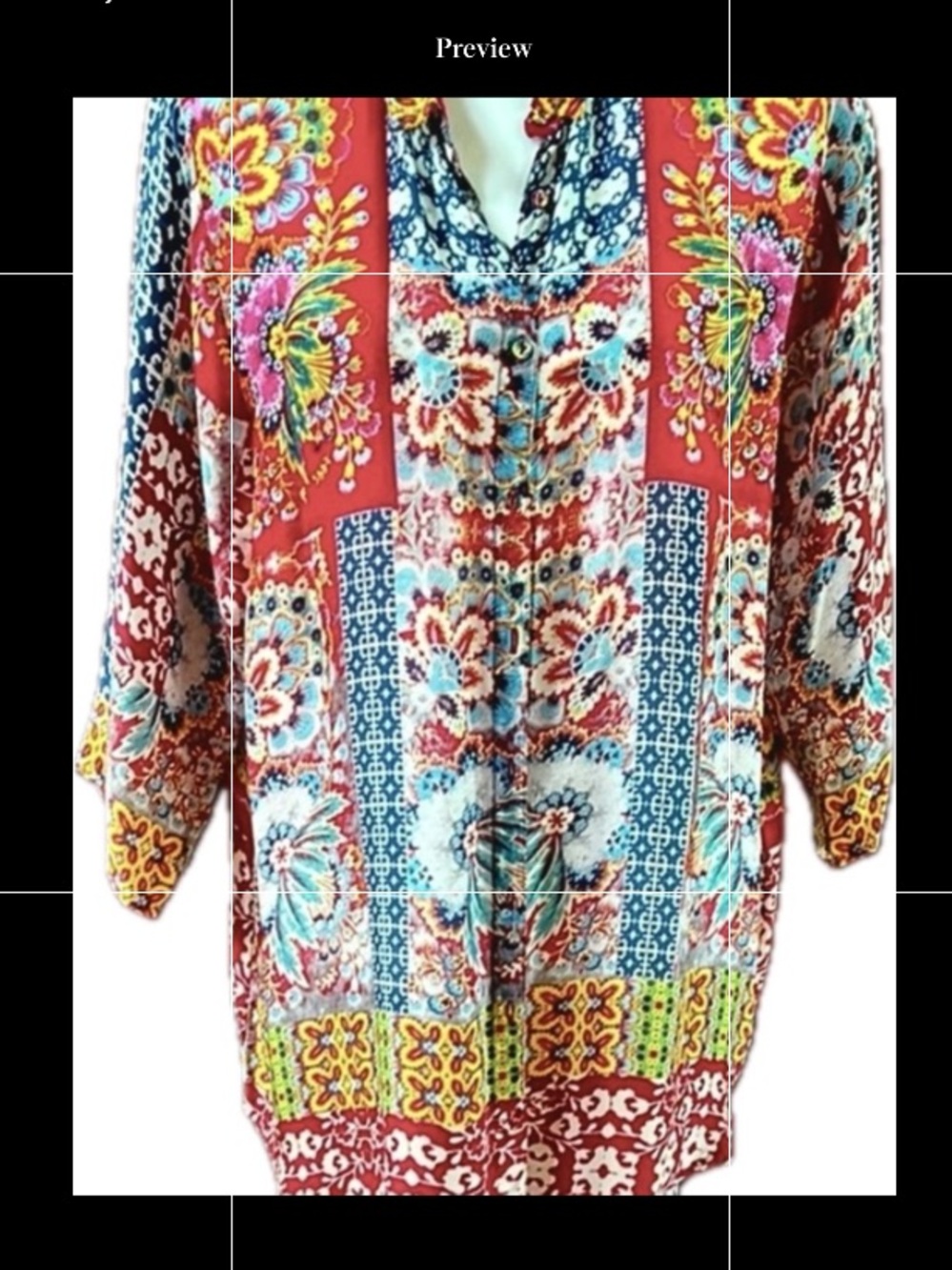 Johnny Was Multicolor Floral Tunic